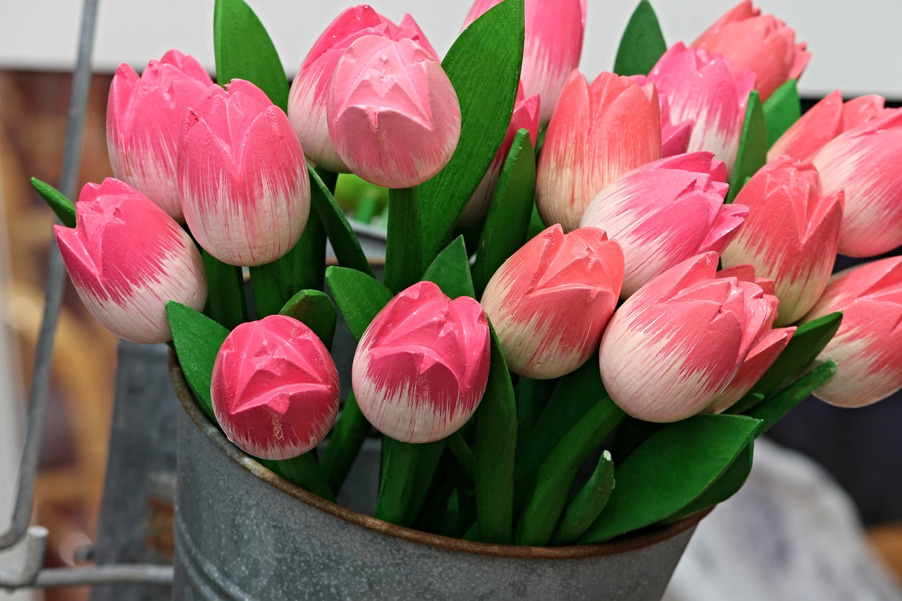 Tulpės,  Mediniai Tulpės,  Apdaila,  Rankų Darbo,  Spalvinga,  Gėlės,  Mediniai Gėlės,  Deco,  Nyderlandai,  Olandija