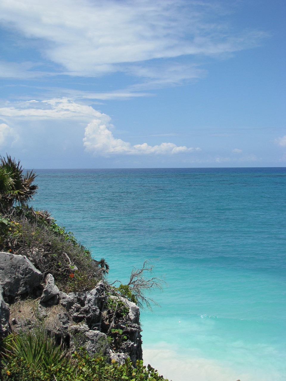 Tulum, Papludimys, Rokas, Jūra, Meksika, Vandenynas, Atostogos, Kelionė, Atogrąžų, Karibai