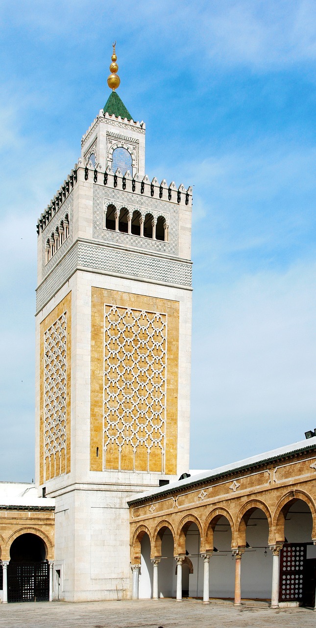 Tunisas, Didžioji Mečetė, Minaretas, Stulpeliai, Teismas, Nemokamos Nuotraukos,  Nemokama Licenzija
