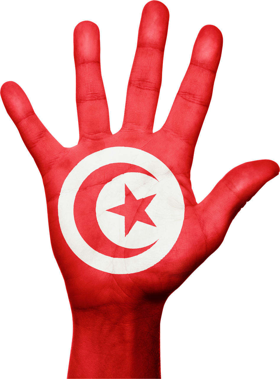 Tunisas, Vėliava, Ranka, Nacionalinis, Pirštai, Patriotinis, Patriotizmas, Afrika, Gestas, Nemokamos Nuotraukos
