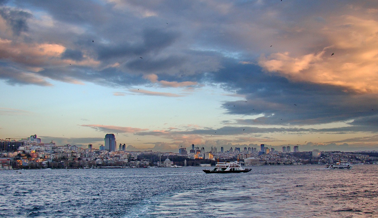 Turkija, Bosphorus, Ankšti, Stambulas, Tiltas, Kanalas, Laivas, Juoda Jūra, Debesys, Jūra