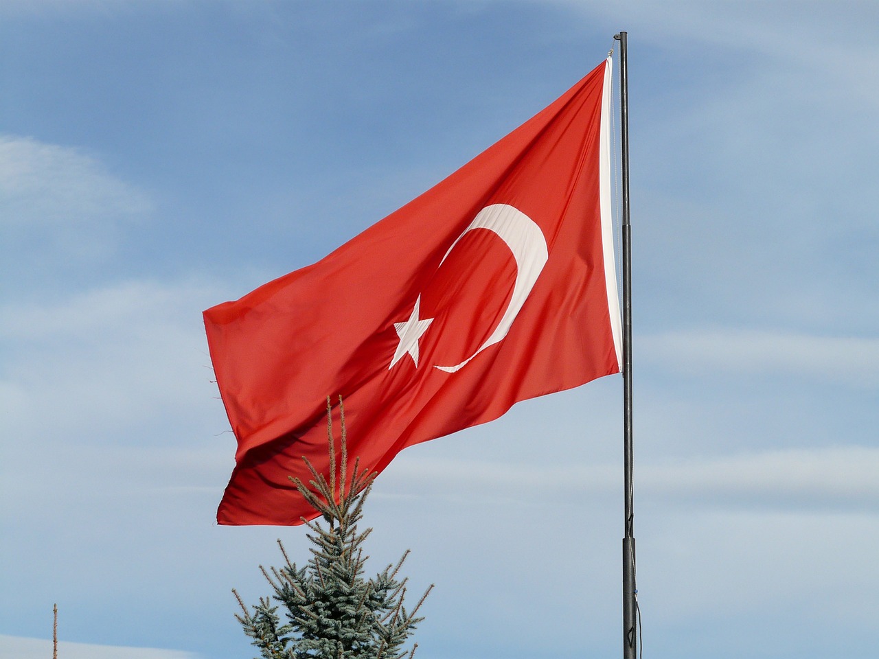 Turkija, Turkų Vėliava, Vėliava, Turkish, Pusmėnulis, Tautinė Vėliava, Turkų Respublika, Smūgis, Plazdėjimas, Raudona