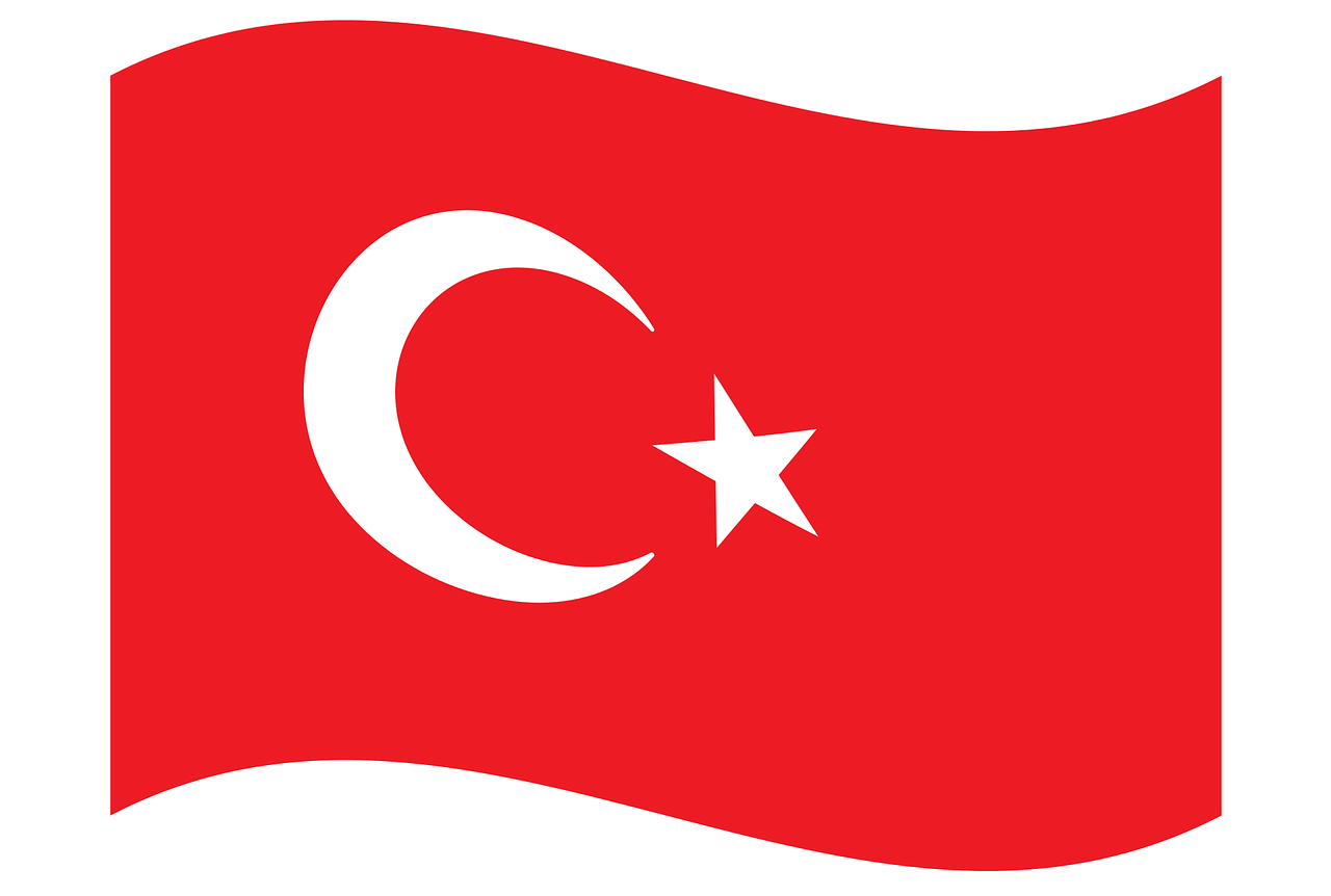 Turkų Vėliava, Vėliava, Turkija, Turkish, Raudona, Balta, Mėnulis Ir Žvaigždė, Mėnuo, Žvaigždė, Vektorius