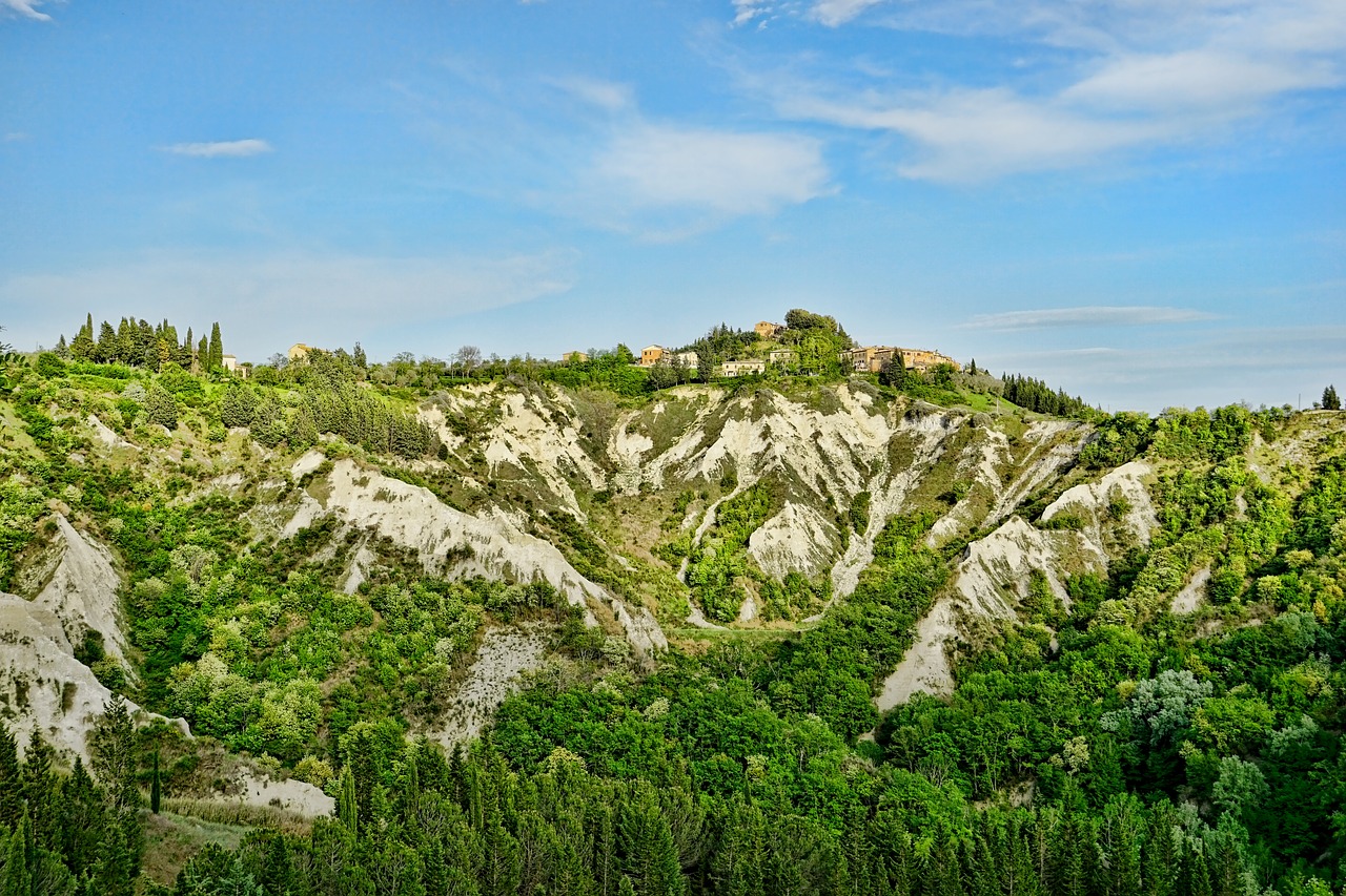 Toskana,  Kraštovaizdis,  Hill,  Laukinių,  Bedugnė,  Panorama,  Peržiūrėti,  Debesys,  Dangus,  Pobūdį