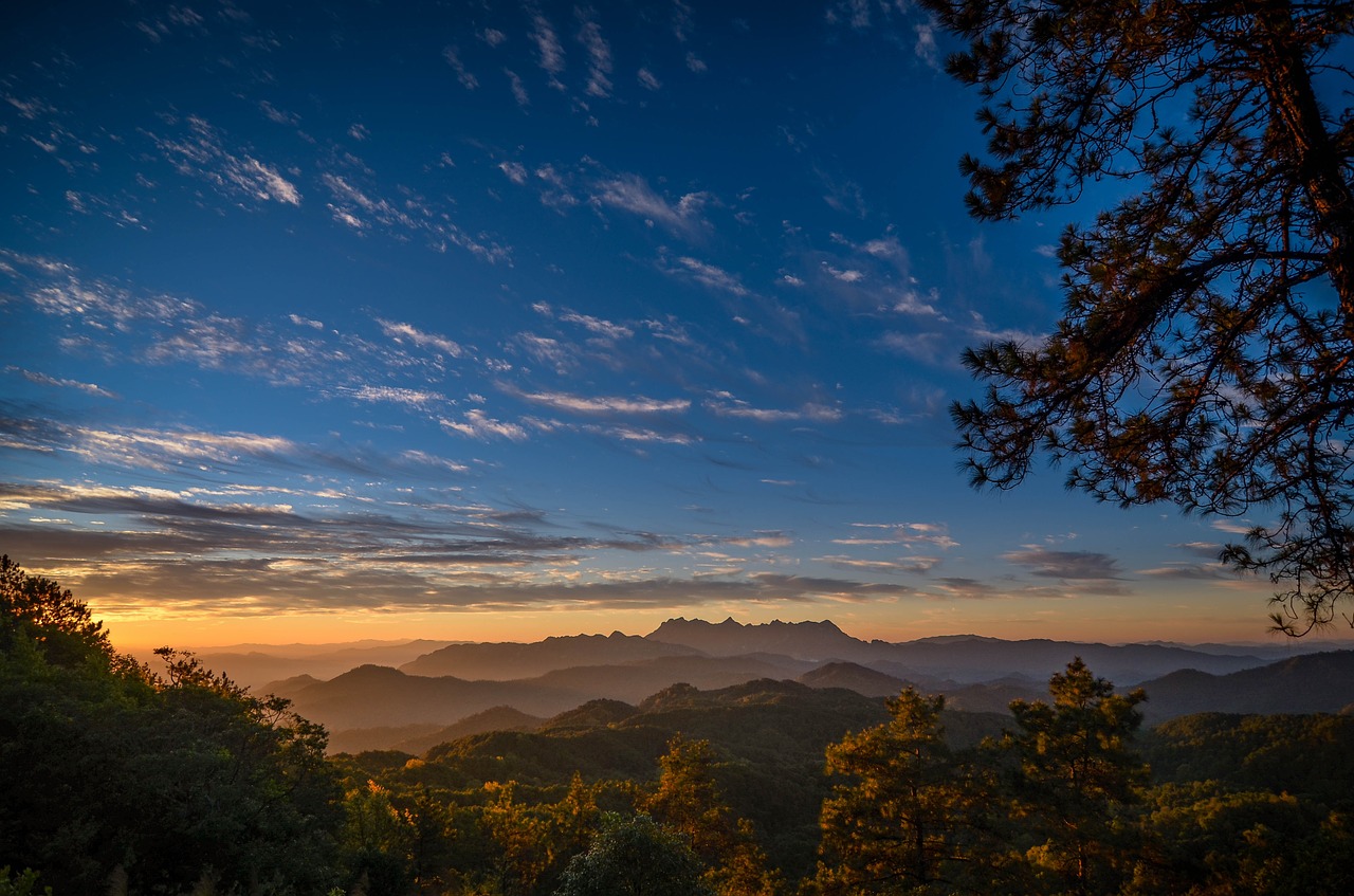 Twilight, Dusk, Siluetas, Kraštovaizdis, Debesis, Kalnas, Horizontas, Gamta, Dangus, Kalnas