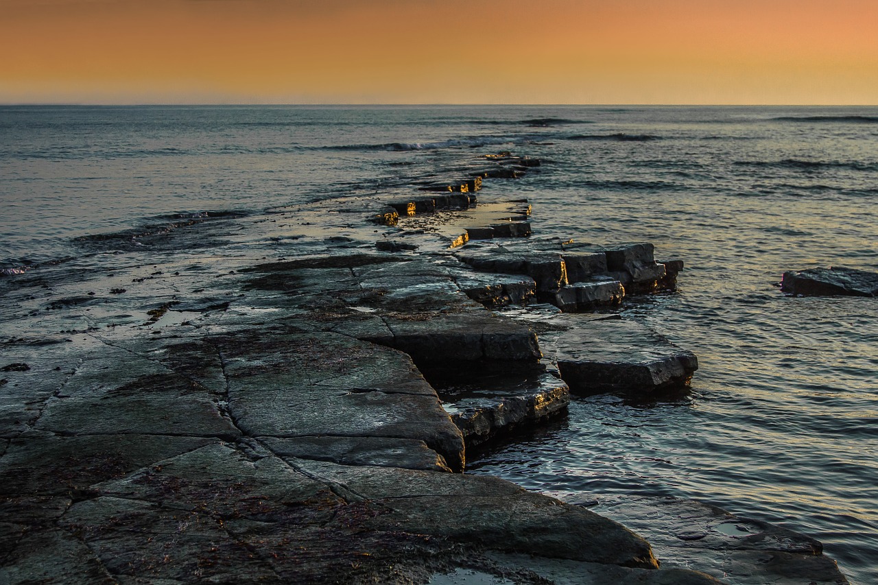 Twilight, Vandenynas, Dorset, Anglija, Rifai, Nemokamos Nuotraukos,  Nemokama Licenzija