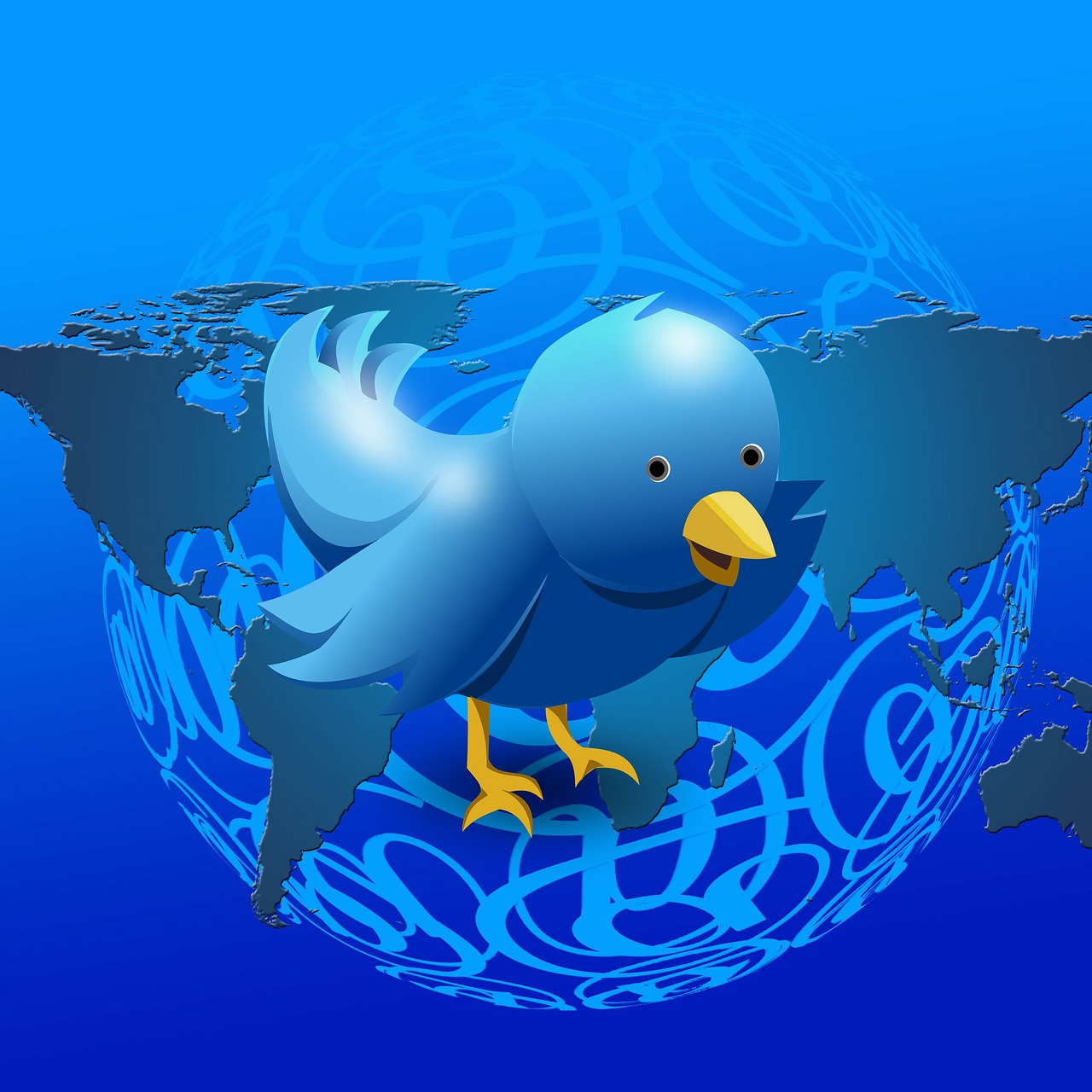 Twitter, Paukštis, Gaublys, E Mail, Rutulys, Žemė, Pasaulis, At, Paštas, Elektroninis Paštas