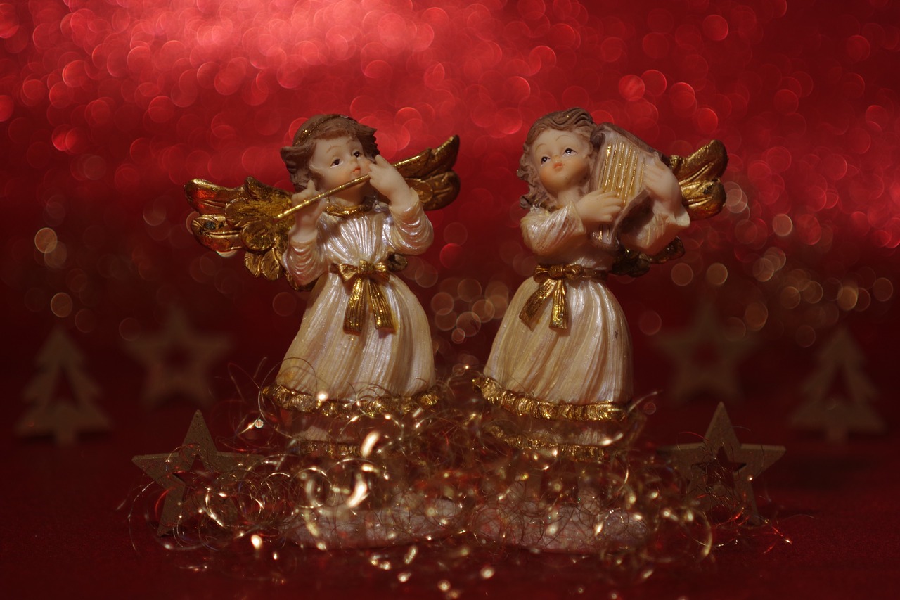Du Angelai, Angelas, Kalėdos, Kartu, Derina, Romantiškas, Du, Kalėdiniai Dekoracijos, Figūra, Kalėdų Laikas