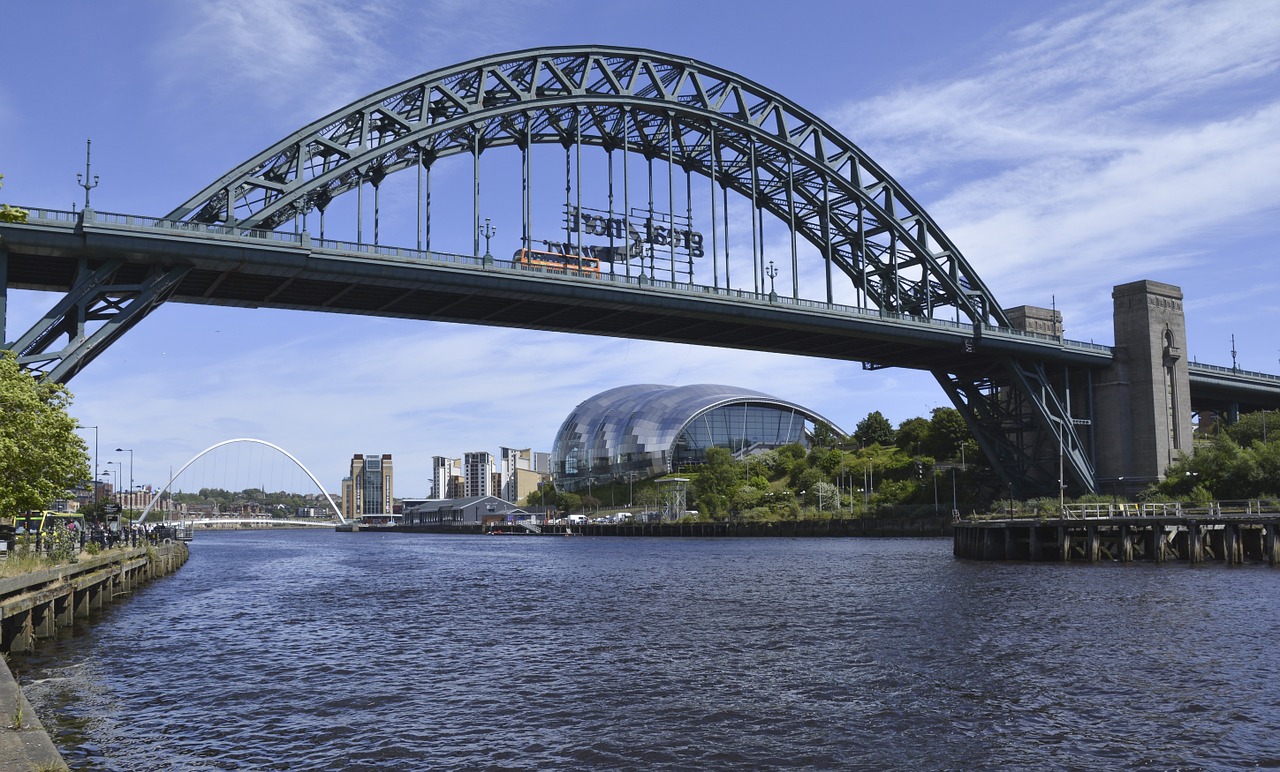 Tyne Tiltai, Newcastle, Šiaurė, Rytus, Orientyras, Tynesidas, Upė, Tiltas, Iconic, Vanduo