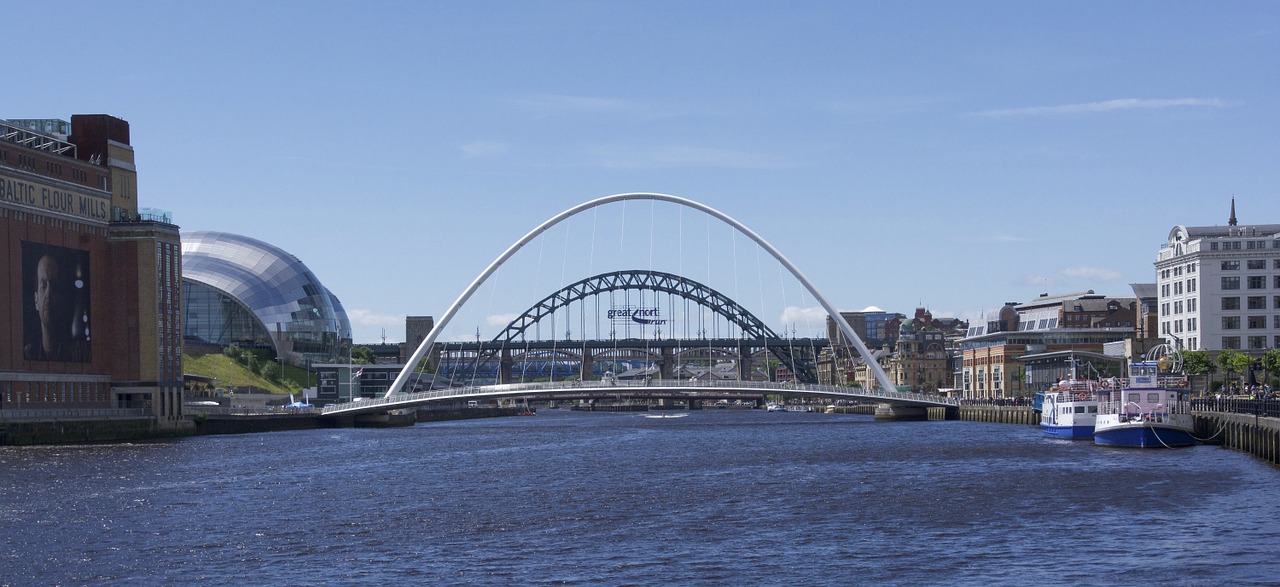 Tyne Tiltai, Newcastle, Šiaurė, Rytus, Orientyras, Tynesidas, Upė, Tiltas, Iconic, Vanduo