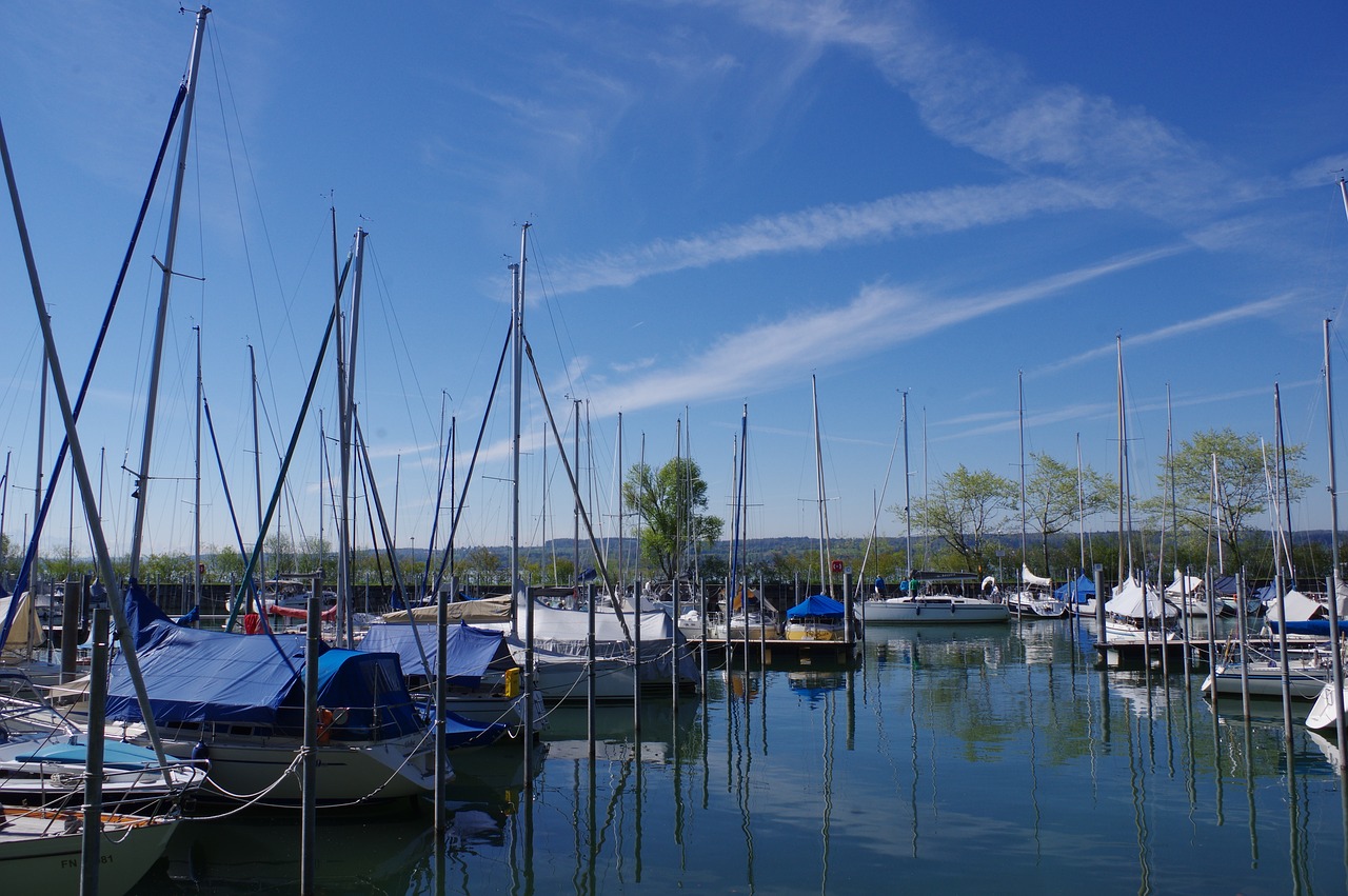 Überlingen, Uostas, Ežero Konstanta, Ežeras, Buriu, Vasara, Mėlynas, Vanduo, Dangus, Šventė