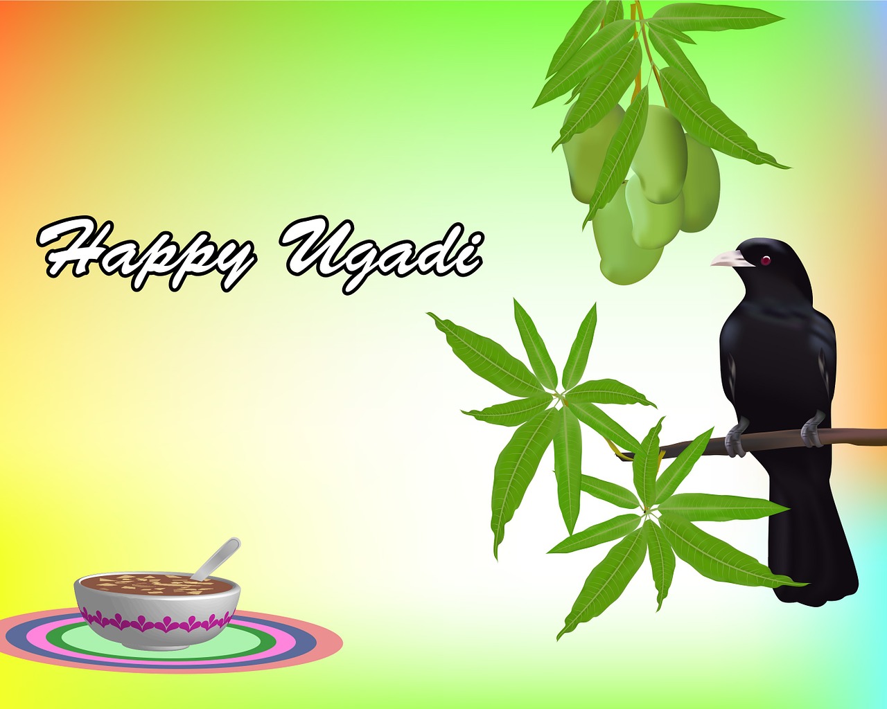 Ugadi, Festivalis, Šventė, Meno, Kortelė, Šventė, Spalvinga, Spalvos, Dizainas, Žalias