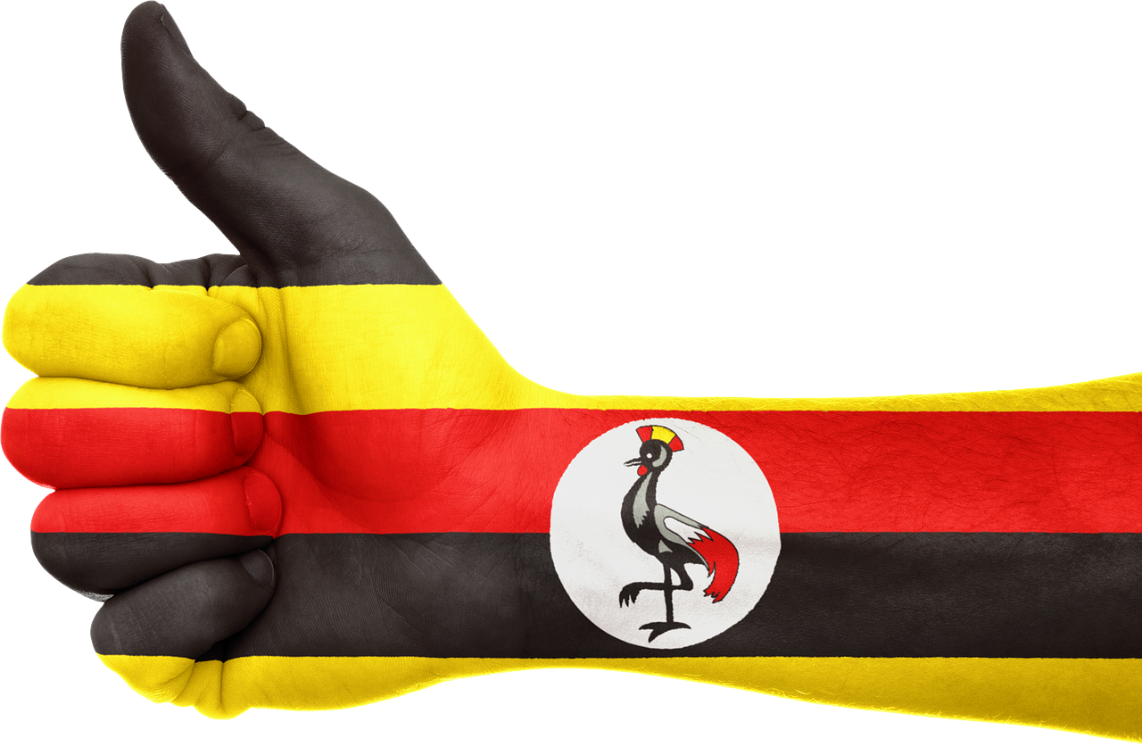Uganda, Ranka, Vėliava, Patriotinis, Patriotizmas, Ženklas, Simbolis, Afrika, Nykščiai Aukštyn, Nemokamos Nuotraukos