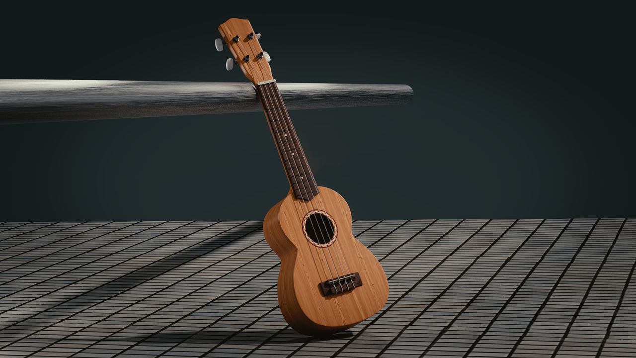 Ukulele, 3D Art, Blenderis, Etapas, Baras, Pramogos, Muzika, Koncertas, Padengti, Nemokamos Nuotraukos