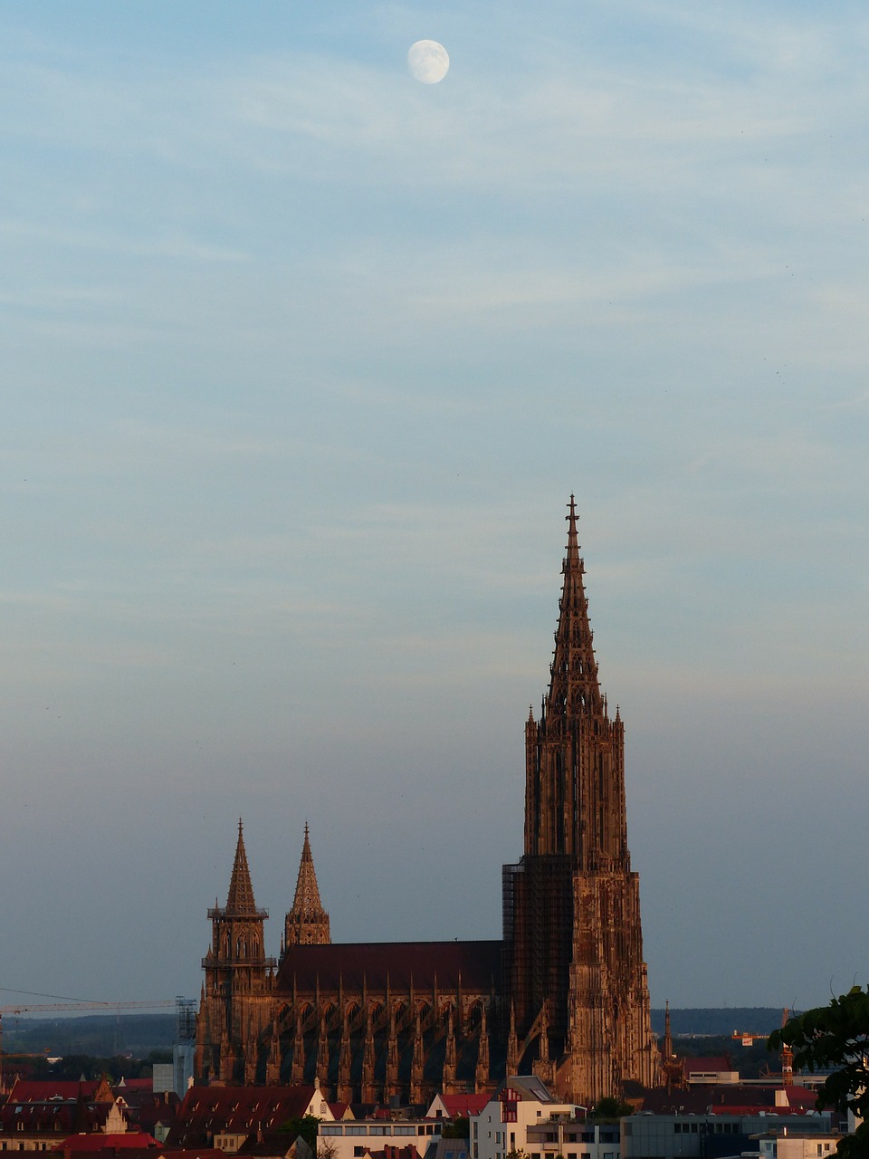Ulmi Katedra, Bažnyčia, Münsteris, Dom, Katedra, Architektūra, Pastatas, Romantika, Griauna, Mėnulio Šviesa