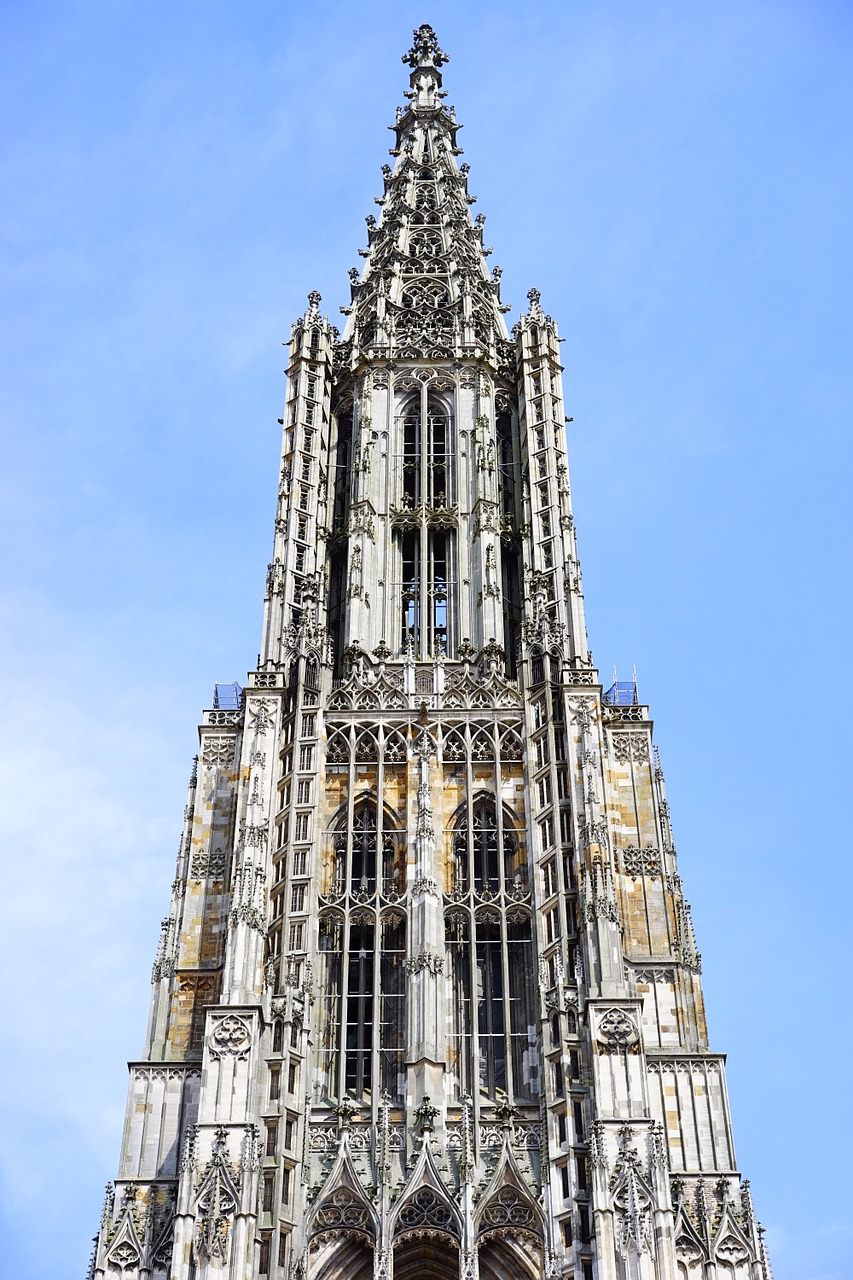 Ulmi Katedra, Münsteris, Ulm, Pastatas, Fasadas, Priekinis, Vaizdas Iš Priekio, Priekinis Vaizdas, Dom, Bokštas