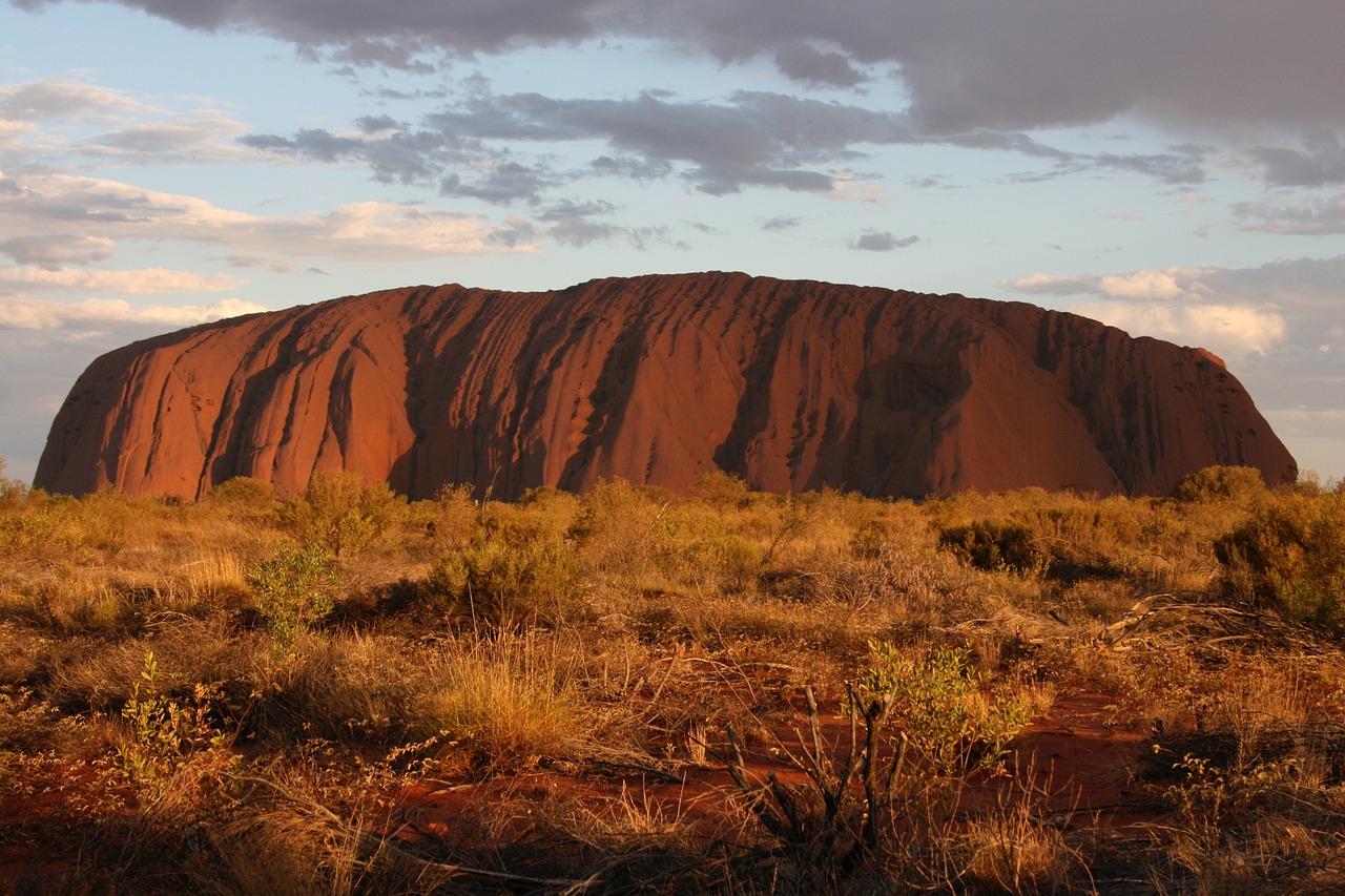 Uluru, Ayers, Rokas, Australia, Raudona, Dykuma, Outback, Gamta, Dangus, Kalnas