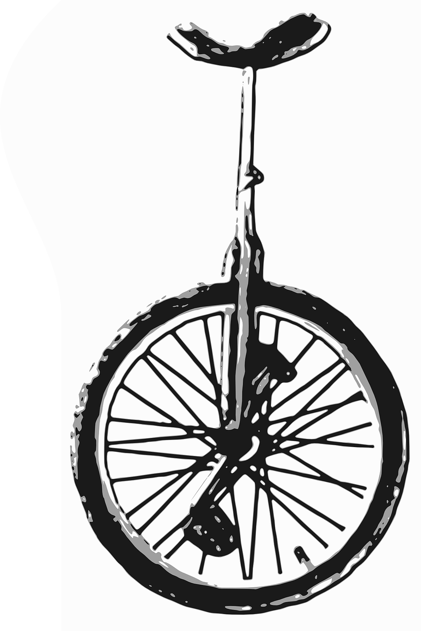 Unicycle, Balansas, Ratas, Dviratis, Dviratis, Sportas, Linksma, Balansavimas, Nemokama Vektorinė Grafika, Nemokamos Nuotraukos