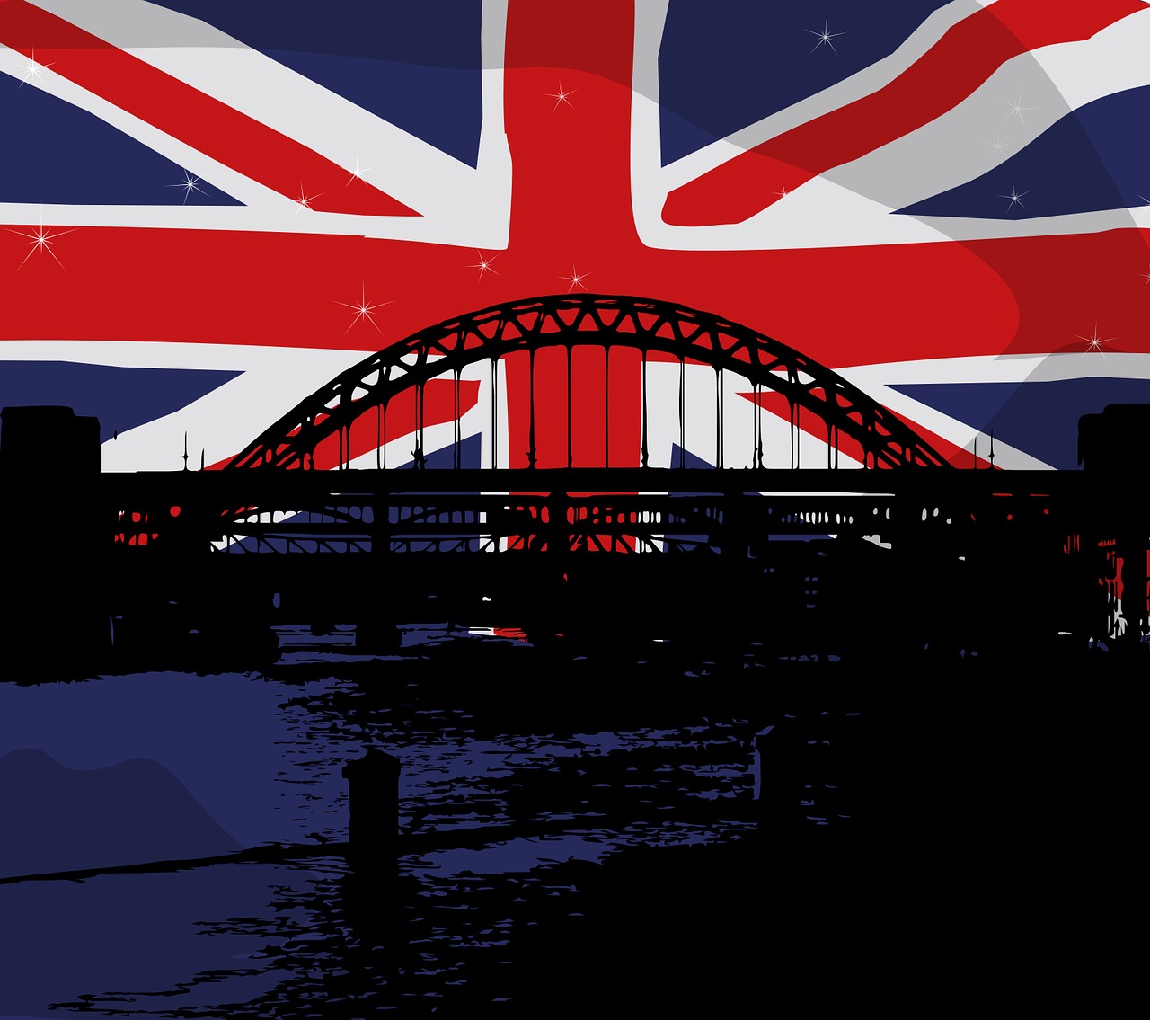Union Jack, Vėliava, Tiltas, Jungtinė Karalystė, Londonas, Grunge, Kelionė, Uk, Britanija, Raudona