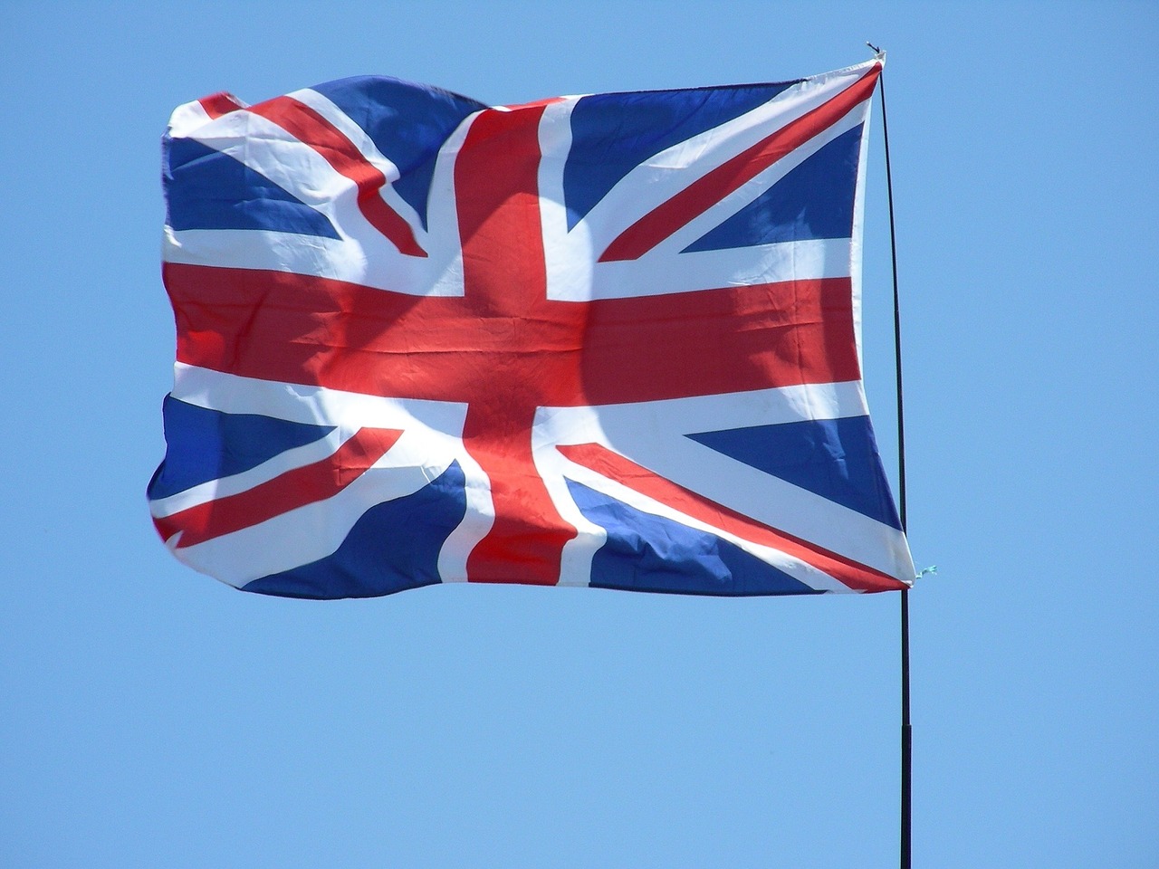 Union Jack, Vėliava, Skraidantis, Plaukiojantys, Vėjas, Vėliavėlė, Britanija, Didžioji Britanija, Uk, Jungtinė Karalystė