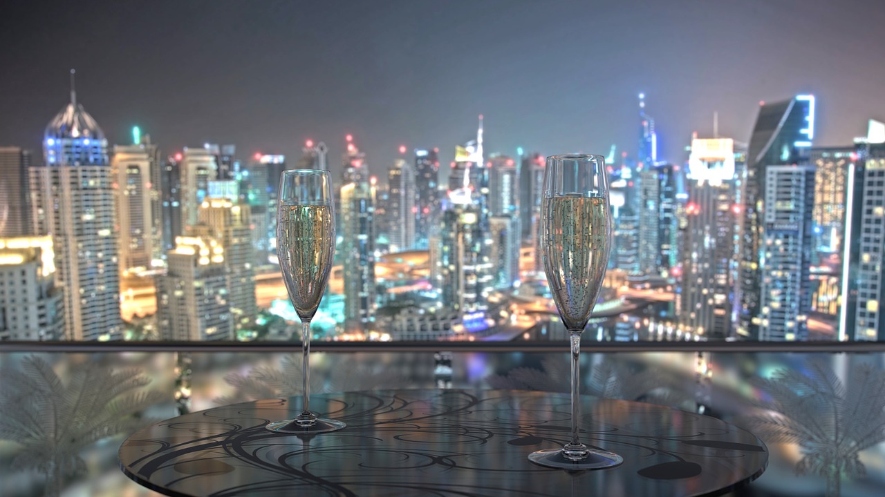 Jungtiniai Arabų Emyratai, Dubai, Šampanas, Panorama, Dangoraižiai, Uae, Centro, Miestas, Prabanga, Nemokamos Nuotraukos