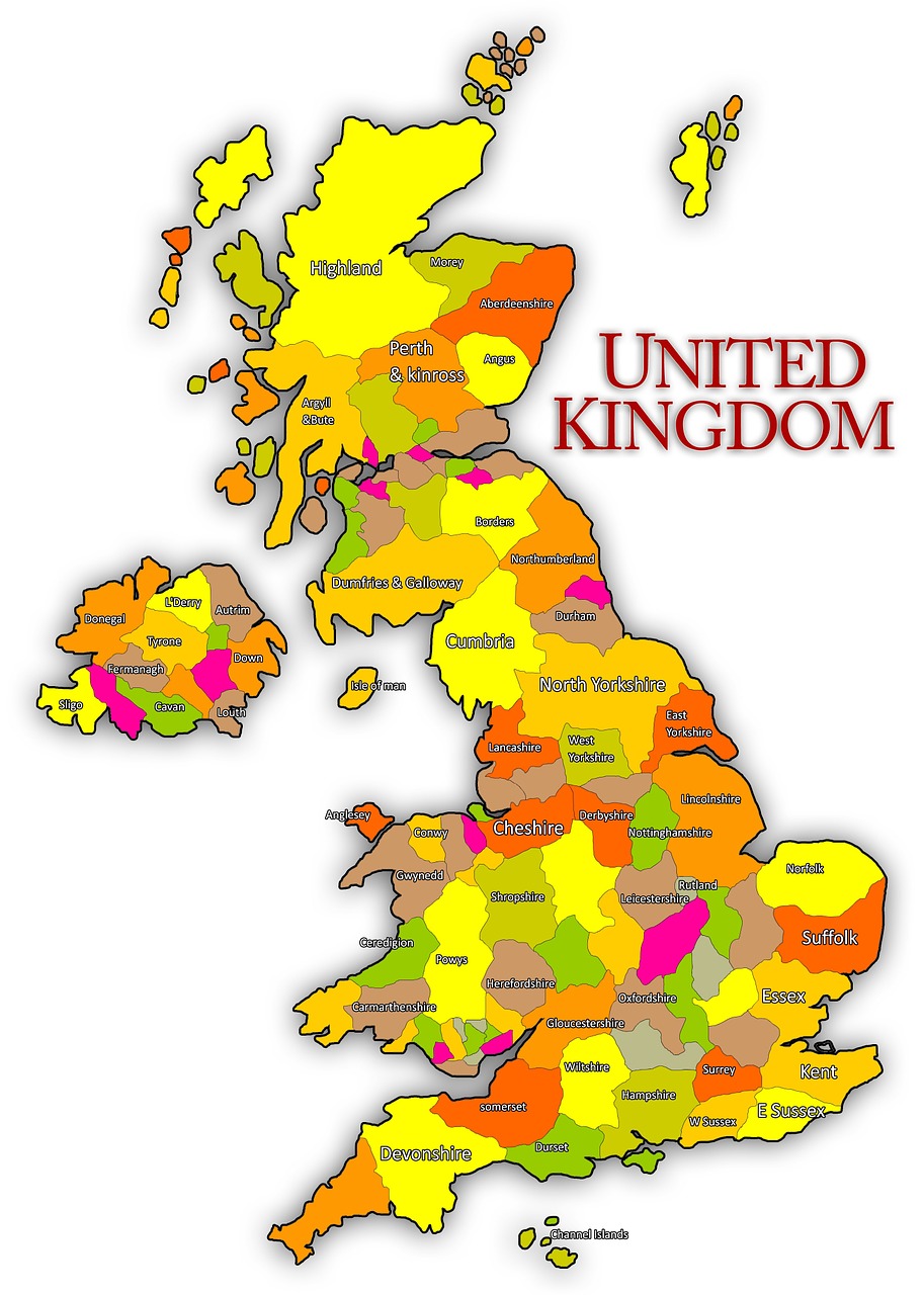 Jungtinė Karalystė, Uk, Žemėlapis, Britanija, Britanija, Karalystė, Europa, Anglų, Londonas, Miestas