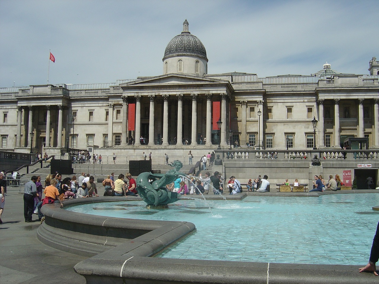 Jungtinė Karalystė, Anglija, Londonas, Nacionalinis Muziejus, Trafalgar, Kvadratas, Britanija, Architektūra, Fontanas, Vanduo
