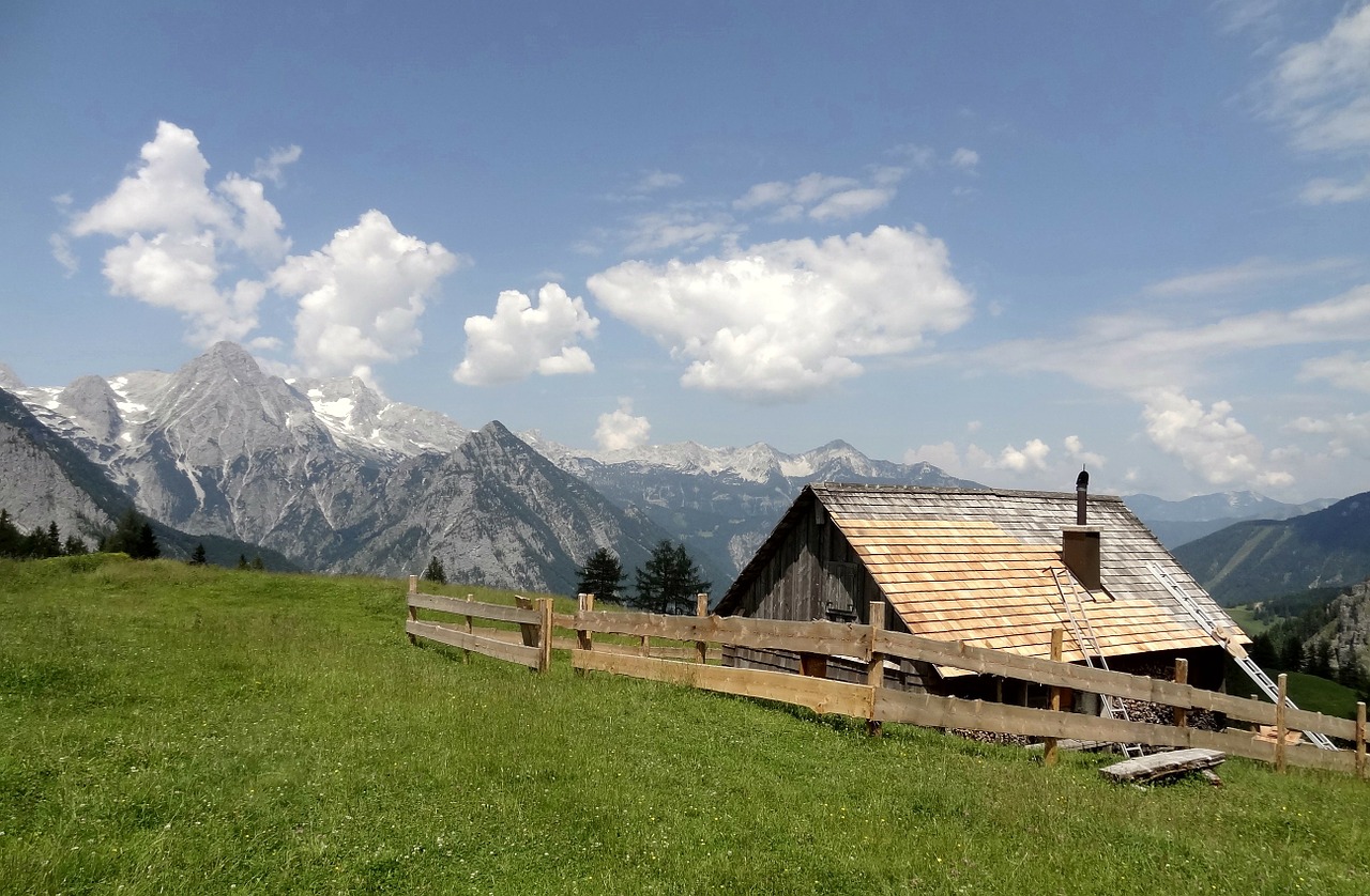 Aukštutinė Austrija, Dolomito Tešla, Šventė, Kelionė, Kraštovaizdis, Panorama, Kalnai, Vasara, Panoraminiai Vaizdai, Žolė