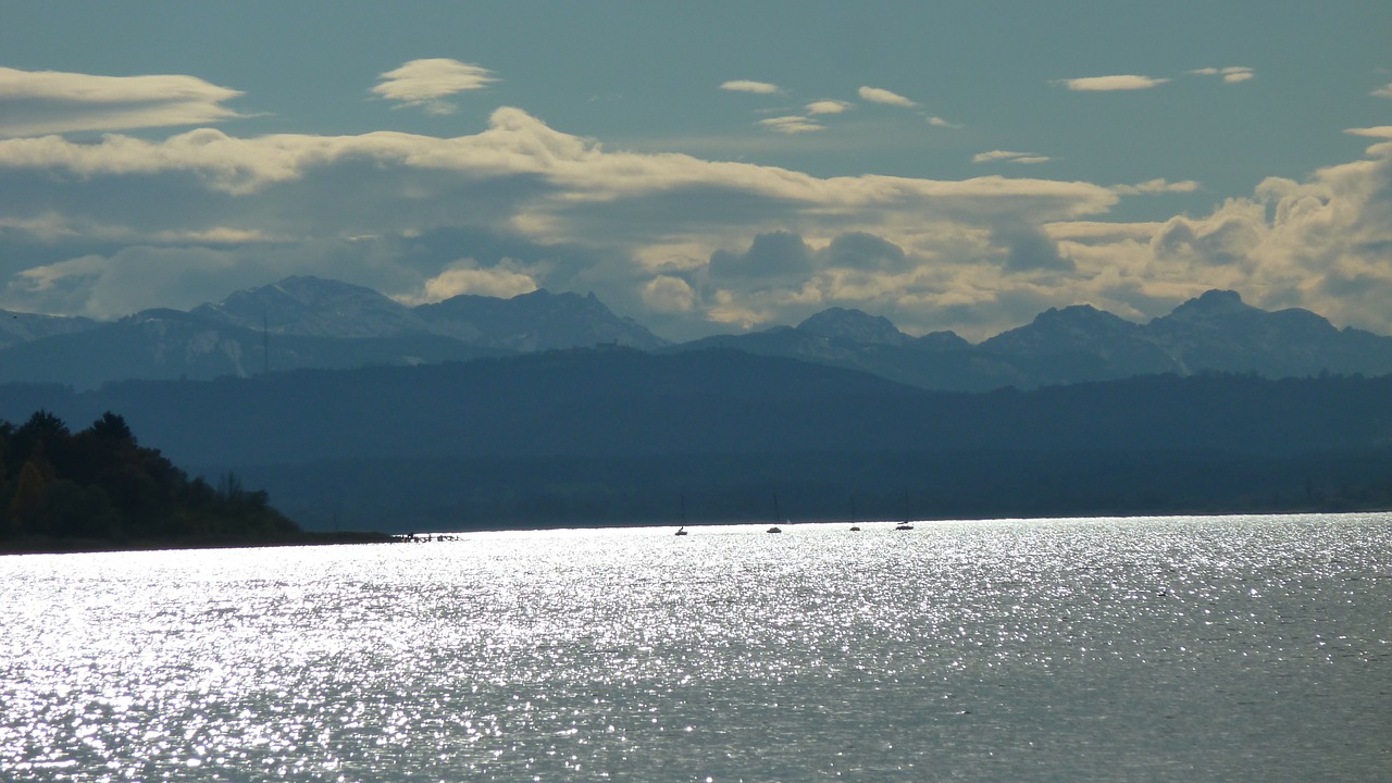 Viršutinė Bavarija, Ammersee, Fön Wind, Spieglung, Saulė, Spindesys, Nemokamos Nuotraukos,  Nemokama Licenzija