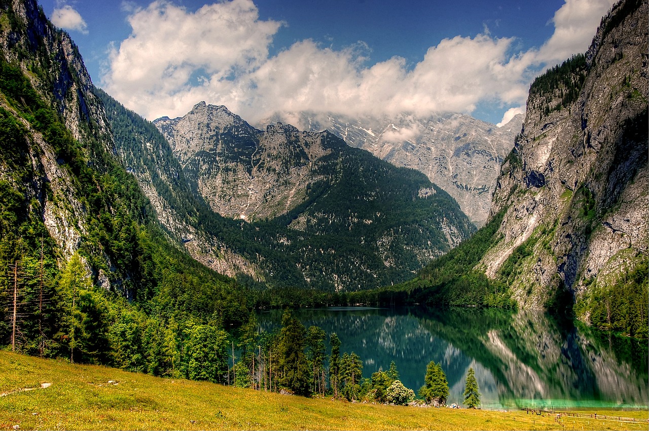Upper Lake,  Berchtesgaden,  Königssee,  Peržiūrėti,  Kieta Medžiaga,  Masyvas,  Pobūdį,  Bavarija,  Vandens,  Nuotaika