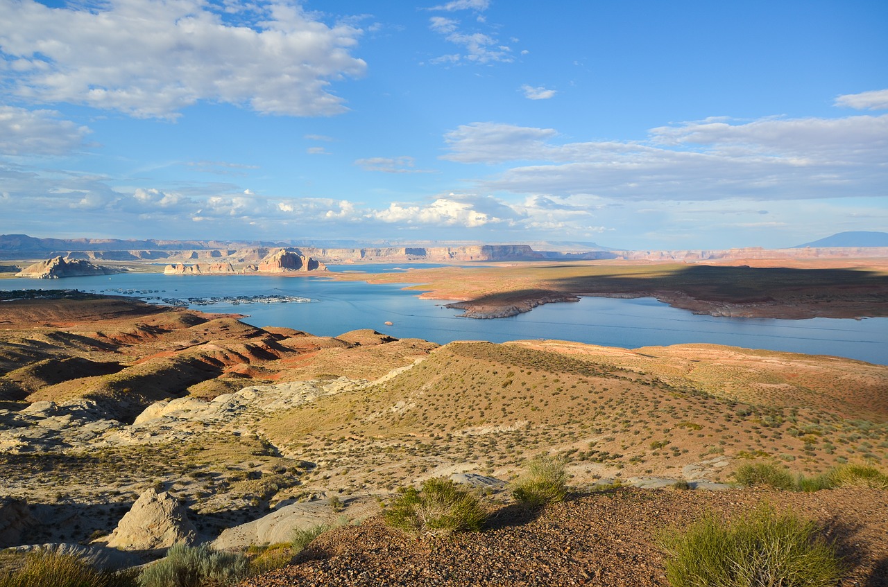 Usa, Amerikietis, Ežero Powell, Wawweap Pamiršti, Arizona, Pietvakarius, Kraštovaizdis, Ežeras, Platus, Perspektyva