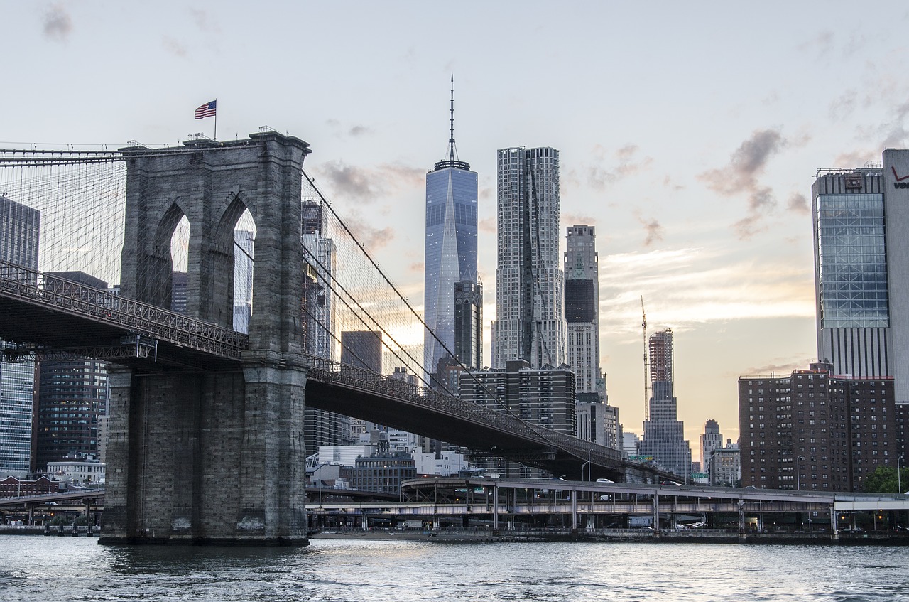 Usa, Niujorkas, Bruklino Tiltas, 8 Eglės Gatvė, Frank Gehry, Rytinė Upė, Brooklynas, Vaizdas, Panorama, Nemokamos Nuotraukos