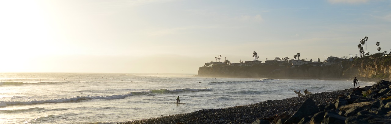 Usa, Kalifornija, San Diego, Ramiojo Vandenyno Paplūdimys, Saulėlydis, Jūra, Surfer, Nemokamos Nuotraukos,  Nemokama Licenzija