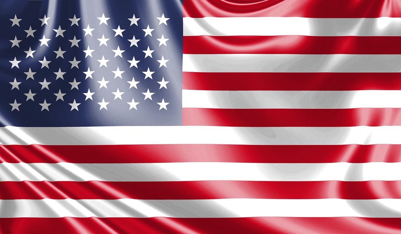 Usa Flag, Vėliava Vėjui, Amerikos Vėliava, Žvaigždė, Vėliava, Mėlynas, Raudona, Vėjas, Balta, Juostelės