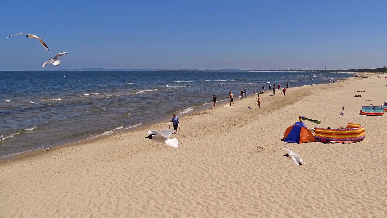 Usedom, Zinnowitz, Dangus, Papludimys, Jūra, Mėlynas, Debesys, Pajūrio Kurortas, Šventė, Nemokamos Nuotraukos