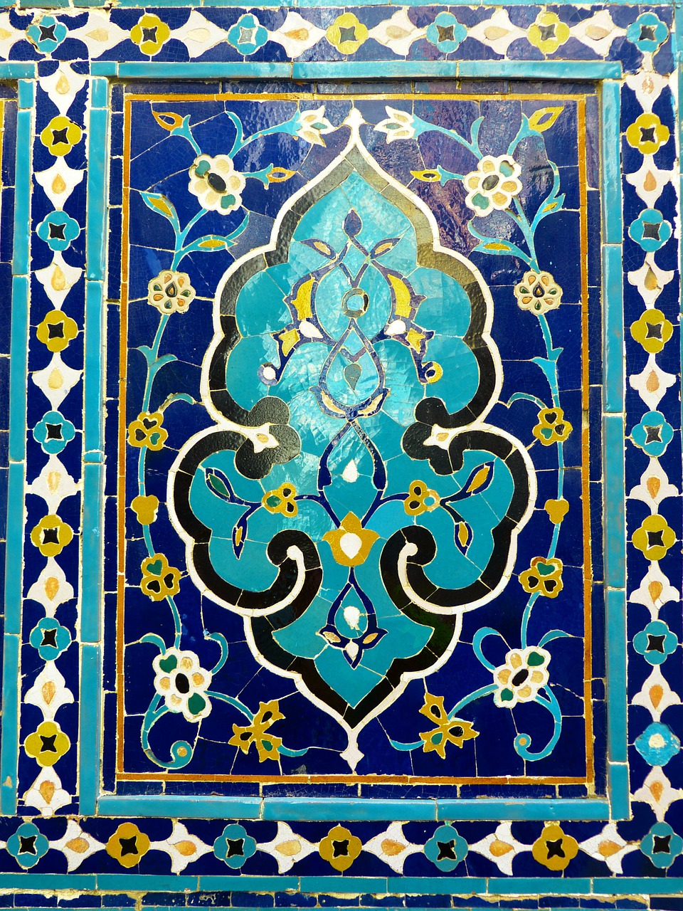 Uzbekistanas, Mozaika, Modelis, Kilniai, Turkis, Majolika, Keramika, Plytelės, Plytelės, Dekoratyvinis