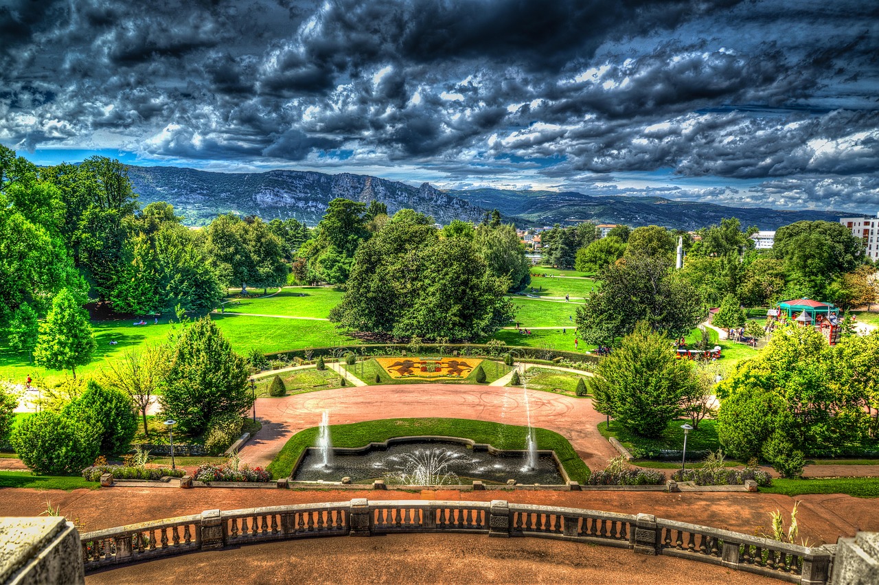 Valence, Parc Jouvet, Parkas, Miestas, Hdr, France, Europa, Miesto, Europietis, Orientyras