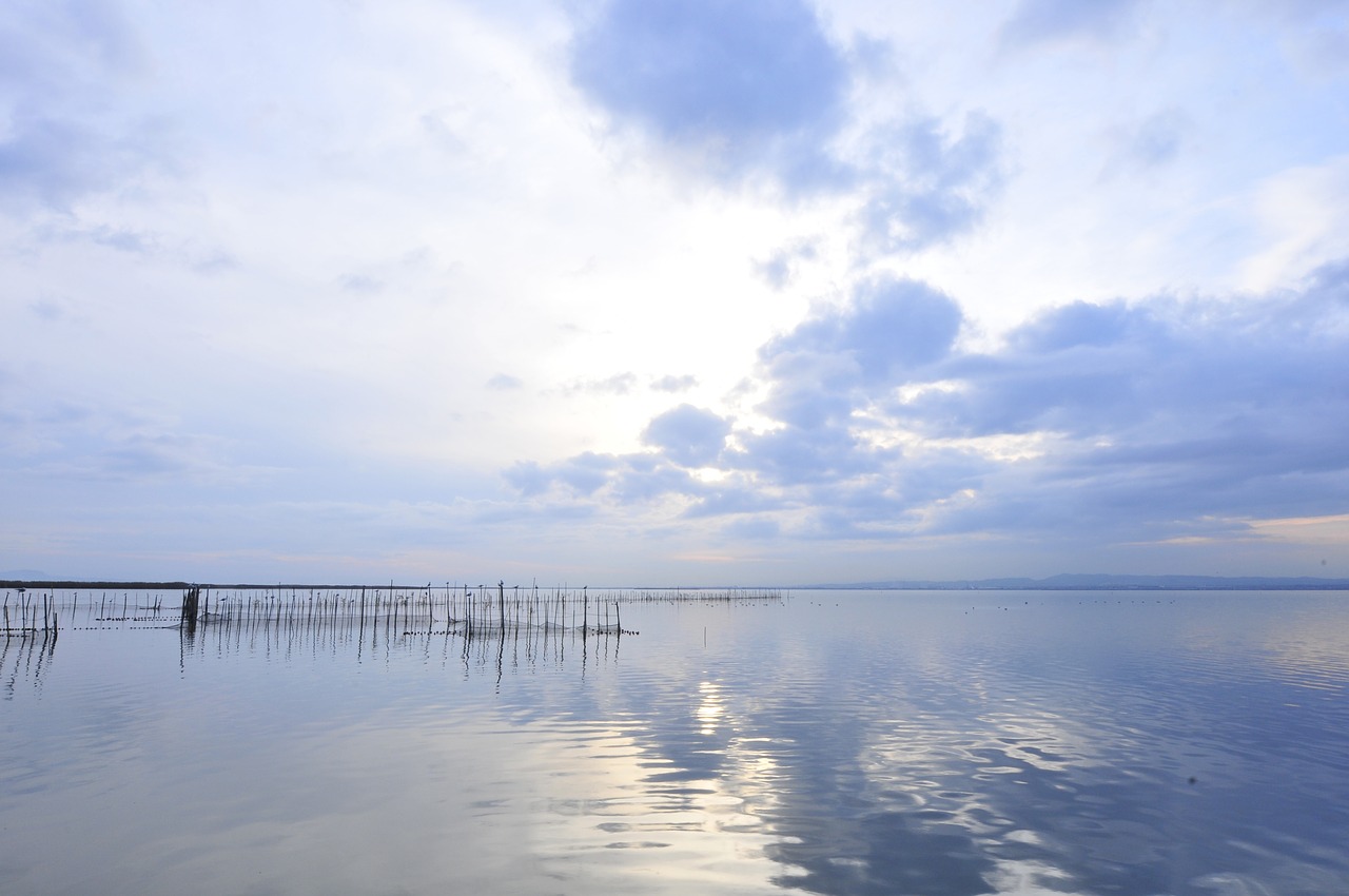 Valensija, Ežeras, Albufera, Vanduo, Taikus, Kraštovaizdis, Saulėlydis, Gamta, Dangus, Tapetai