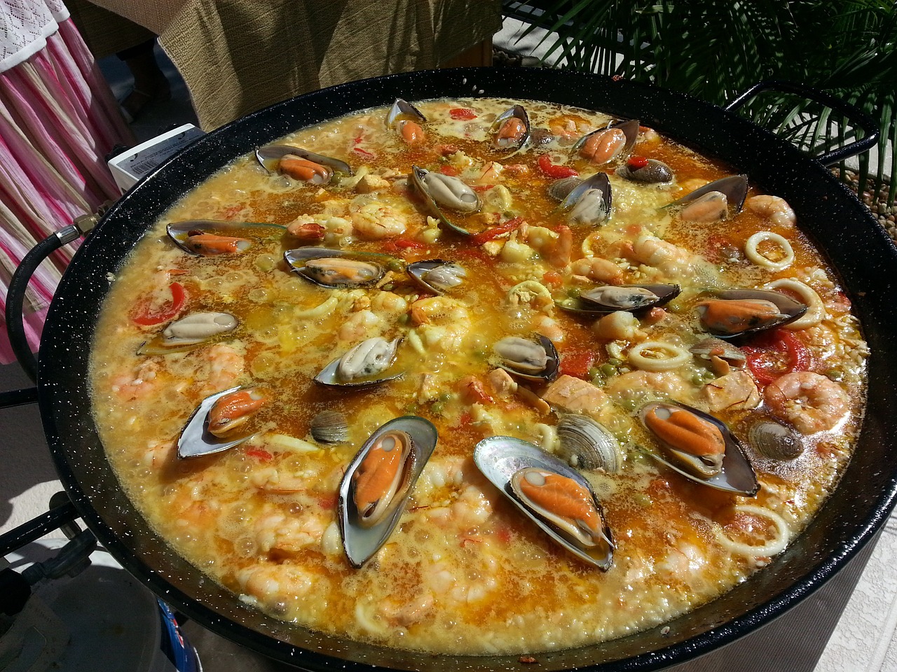 Valencian Paella,  Paella,  Ispanų Paella,  Ugnis,  Ispanija,  Maistas,  Ryžiai,  Ispaniškas Maistas,  Jūros Gėrybės,  Pipirai