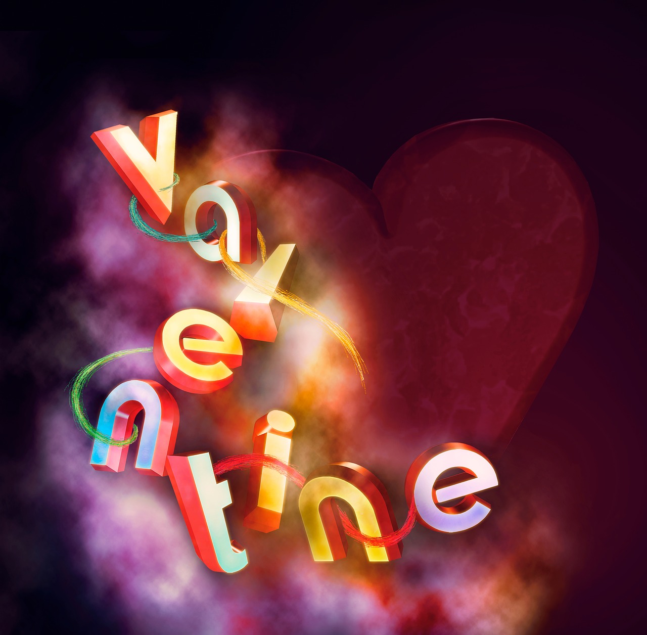 Valentine, Dizainas, Tipografija, 3D, Photoshop, Atvirukas, Širdis, Raudona, Meilė, Kortelė