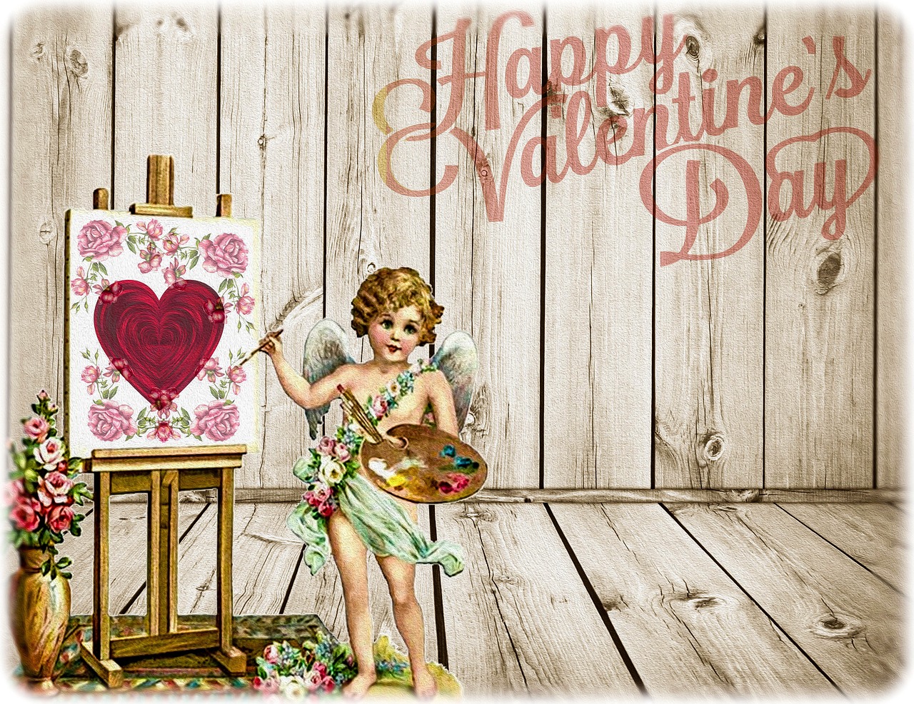Valentino Diena, Vintage, Romantiškas, Meilė, Fonas, Atvirukas, Mediena, Deko, Žemėlapis, Fono Paveikslėlis