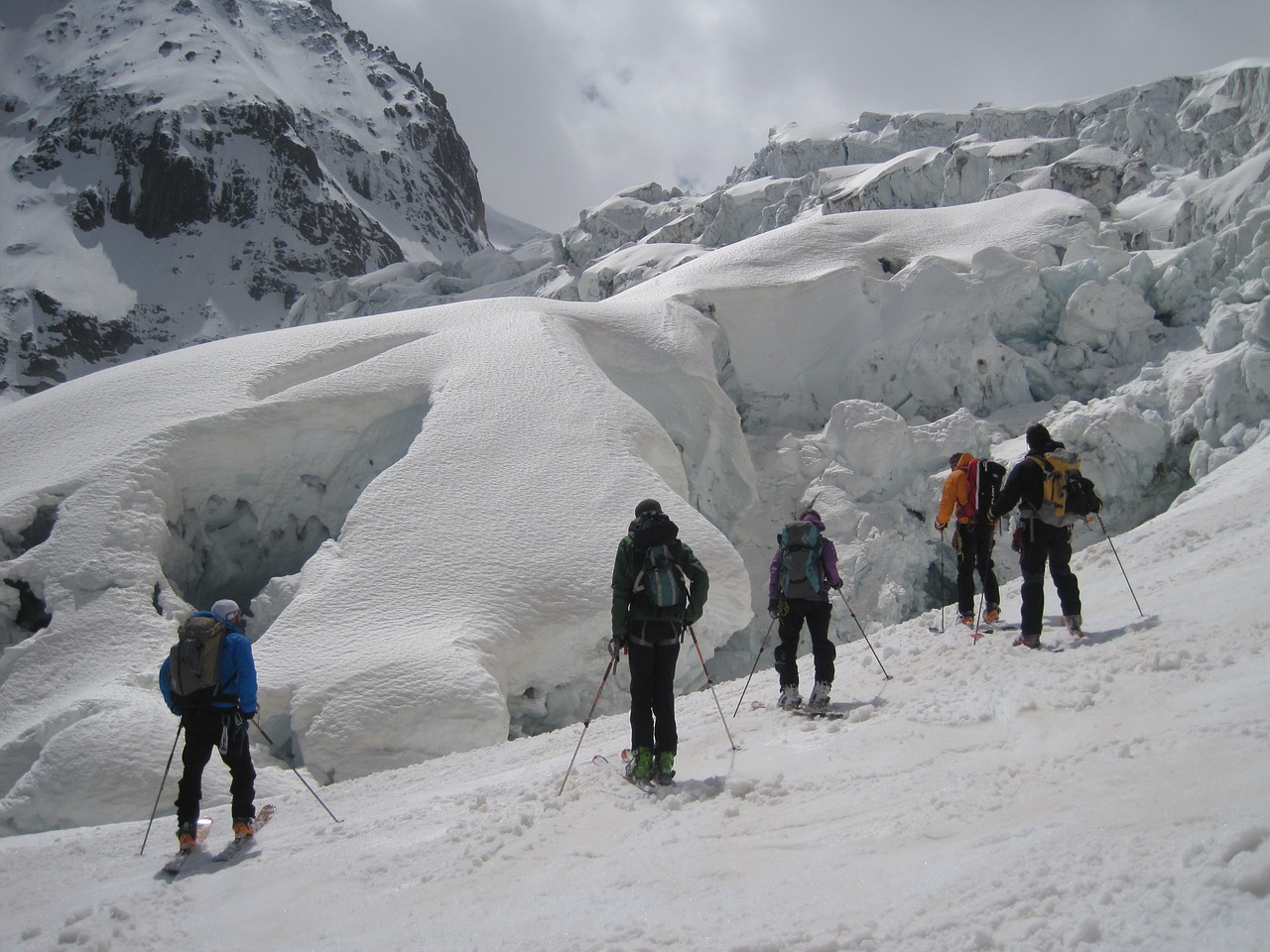 Vallee Blanche, Chamonix, Crevasse, Alpės, Slidinėjimo Turai, Slidinėjimas, Sniegas, Nuotykis, Žiema, Kalnas