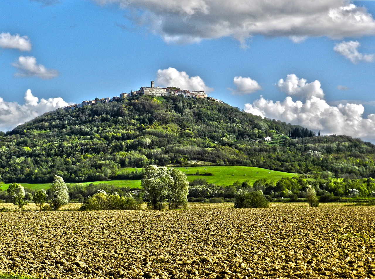 Slėnis, Hilltown, Kalnas, Viduramžių, Senas, Miestas, Senovės, Europa, Europietis, Kraštovaizdis