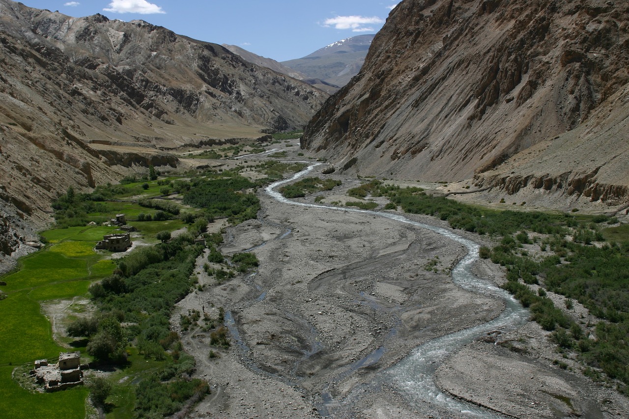 Slėnis, Upė, Ladakh, Vandens Telkiniai, Laukas, Žygiai, Kalnas, Himalaja, Markha, Pasivaikščiojimas