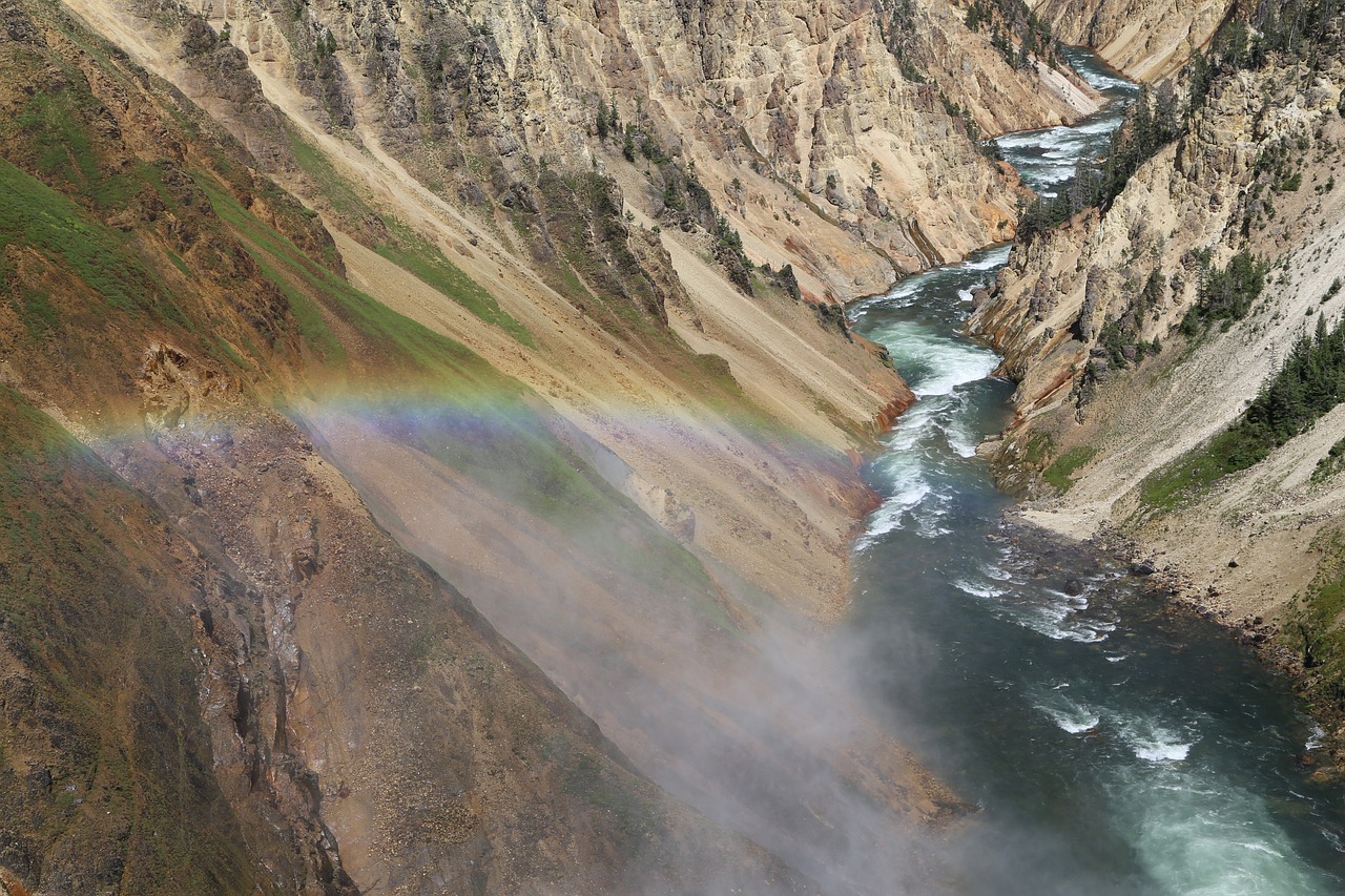 Slėnis,  Tarpeklis,  Vaivorykštė,  Didysis Kanjonas,  Jeloustouno,  Wyoming Savaitę,  Jungtinės Valstijos,  Grand Canyon Yellowstone,  Vajomingas, Nemokamos Nuotraukos