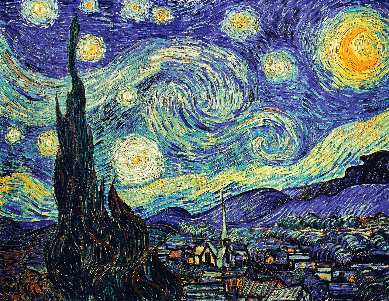 Van Gogh, Žvaigždėtas Dangus, Tapyba Aliejiniais Dažais, Hd, Nemokamos Nuotraukos,  Nemokama Licenzija