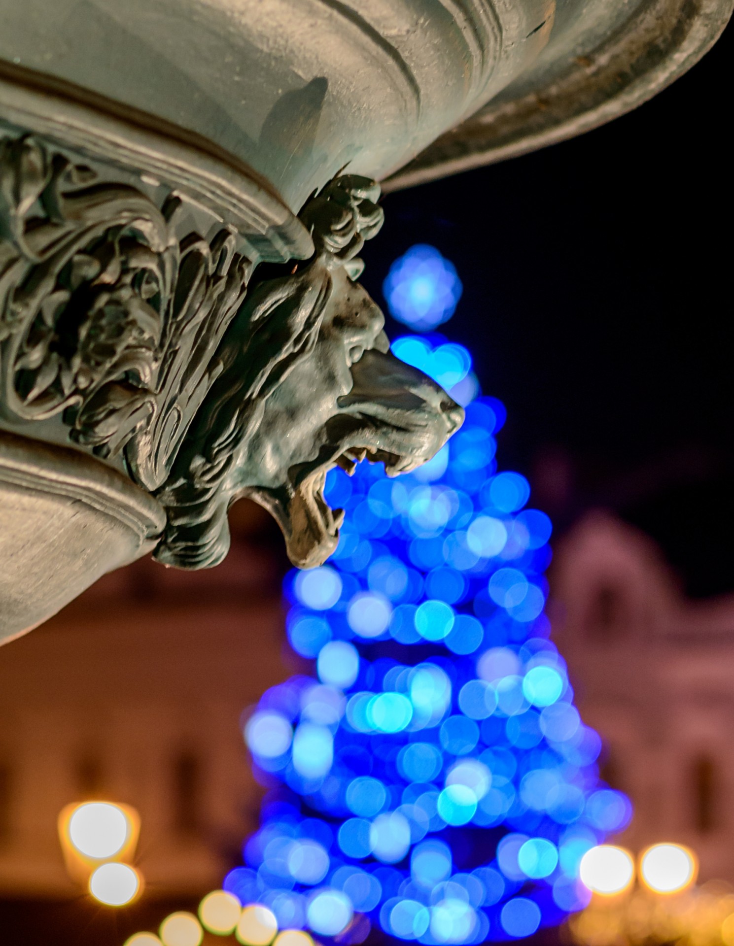 Bokeh,  Kalėdų & Nbsp,  Apdaila,  Lengvas & Nbsp,  Mėlynas,  Geltona,  Kalėdos & Nbsp,  Medis,  Statula,  Kalėdų Dekoravimas