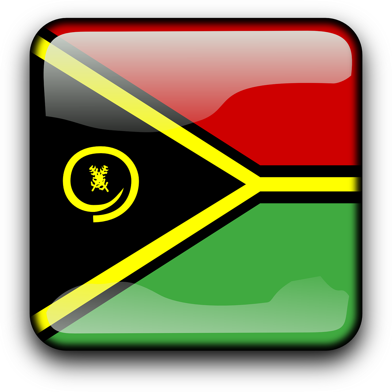 Vanuatu, Vėliava, Šalis, Tautybė, Kvadratas, Mygtukas, Blizgus, Nemokama Vektorinė Grafika, Nemokamos Nuotraukos,  Nemokama Licenzija