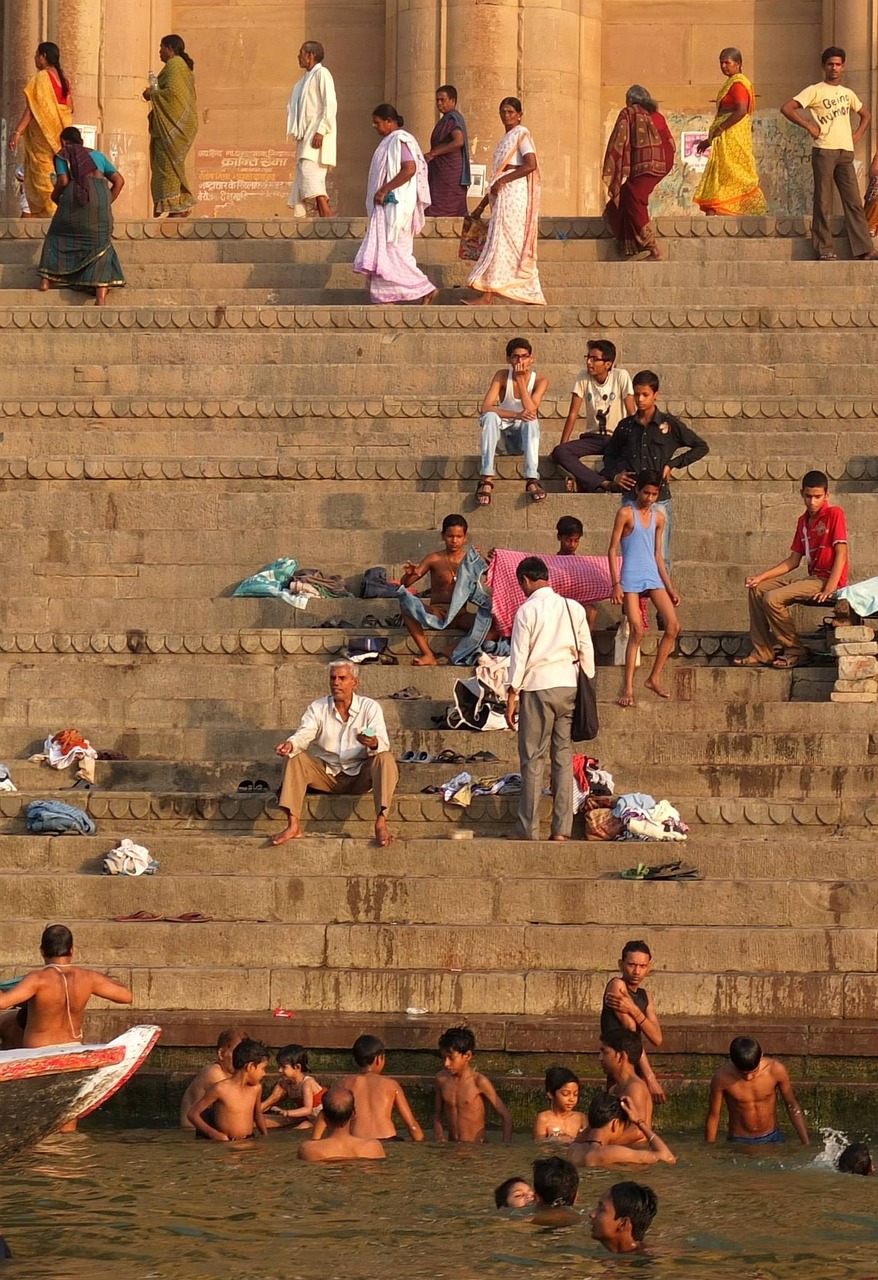 Varanasi, Gangas, Indija, Upė, Šventas, Hindu, Žmogus, Religija, Hinduizmas, Plaukti