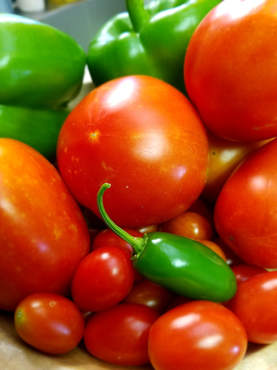Daržovės, Pomidoras, Pipirai, Maistas, Jalapeno, Žalias, Raudona, Stiebas, Ekologiškas, Sveikas